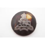 A Great War Royal Artillery silver-mounted tortoiseshell sweetheart brooch