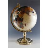 A large mineral-set terrestrial globe, 54 cm