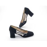 A pair of 1960s Starlight Room 'Serenade' evening shoes, with cut-away sides and diamante detailing,