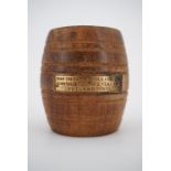 A turned match pot made from teak of HMS Iron Dude, Admiral Jellicoe's flag ship at Jutland, 1916