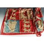 Four late 19th / early 20th Century printed cotton Royal standards / flags, 60 cm x 60 cm