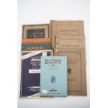 Vintage automotive and engineering handbooks including a 1930 Waukesha engine parts list and a two-