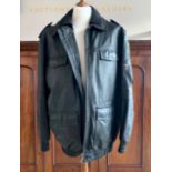 A German Polizei / police leather jacket and lining by Hackel & Co, in lightly worn condition, 28"