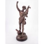 A late 19th Century French spelter figure, 55 cm