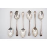 Four Georgian silver teaspoons and two others