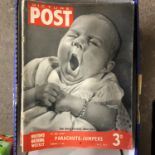 A carton of vintage issues of "Hulton's Picture Post"