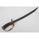 A late 17h Century English hunting hanger / short sword, the hilt comprising an antler grip with