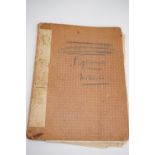 A Second World War document folder containing secret and other typewritten papers pertaining to