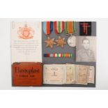 A Second World War campaign medal group including portrait photograph, 50th (Northumbrian)