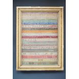 A late Victorian woolwork band sampler worked by Mary Harriet Green aged 19, Mount Pleasant,