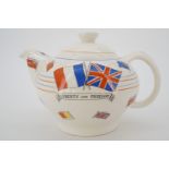 A Second World War Crown Ducal "War Against Hitlerism" teapot