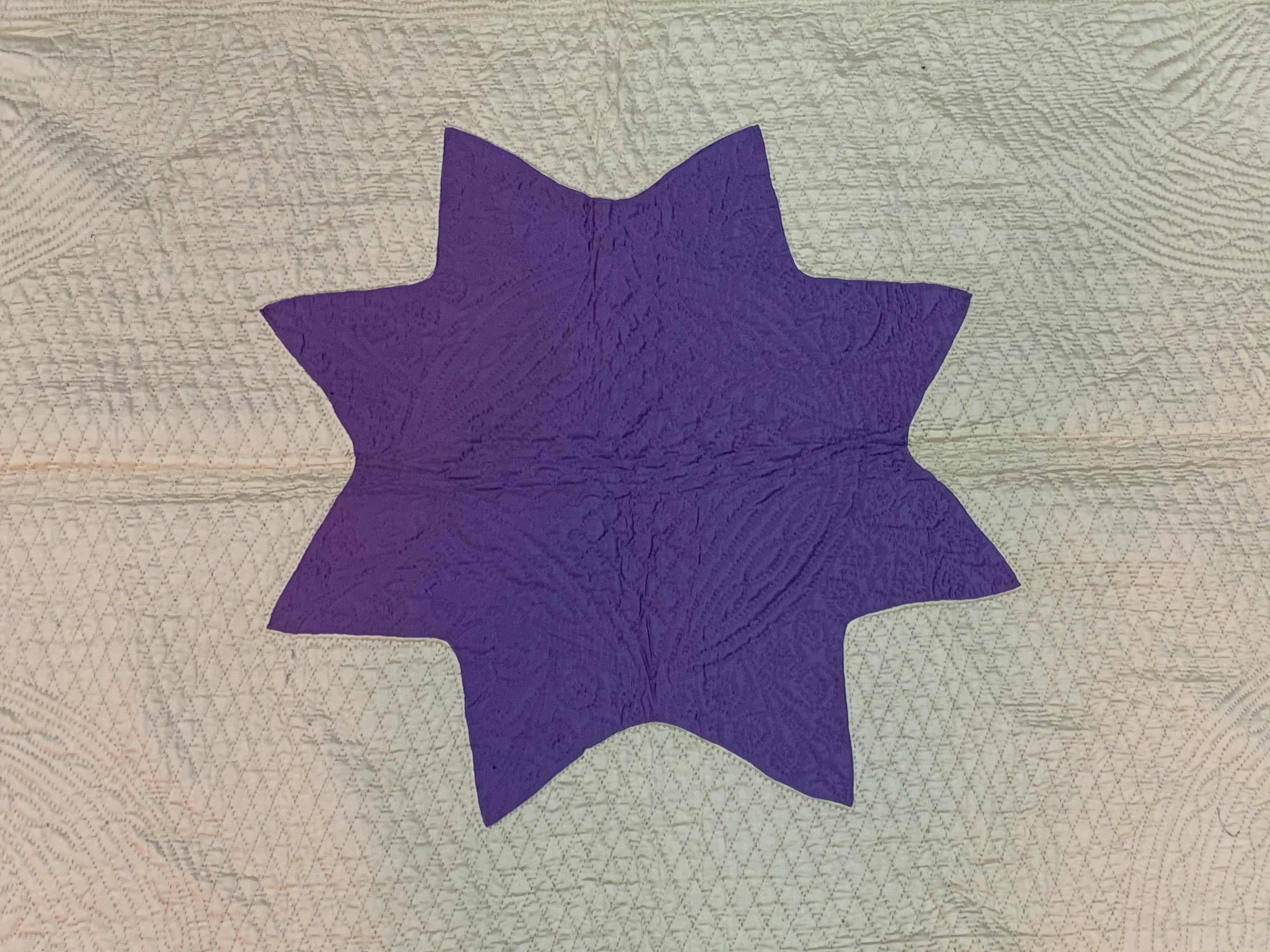 An antique Durham quilt of bright violet cotton, with a soft satin sheen, 250 x 200, late 19th / - Image 2 of 6