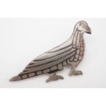 A vintage Hamilton and Inches silver brooch in the form of a bird, Edinburgh, 1955, 13g