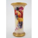 A Royal Worcester fruit study vase hand-painted by K Blake, pattern G 923, circa 1932, 15.5 cm