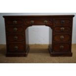 A Victorian mahogany desk / dressing table, 122 cm x 56 cm