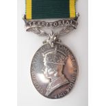 A George VI Territorial Efficiency medal to T 5989987 Cpl G L Allen, RASC