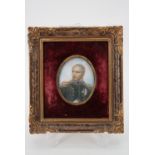 A portrait miniature of Napoleon, presented in a red velvet mount and gilt frame, second