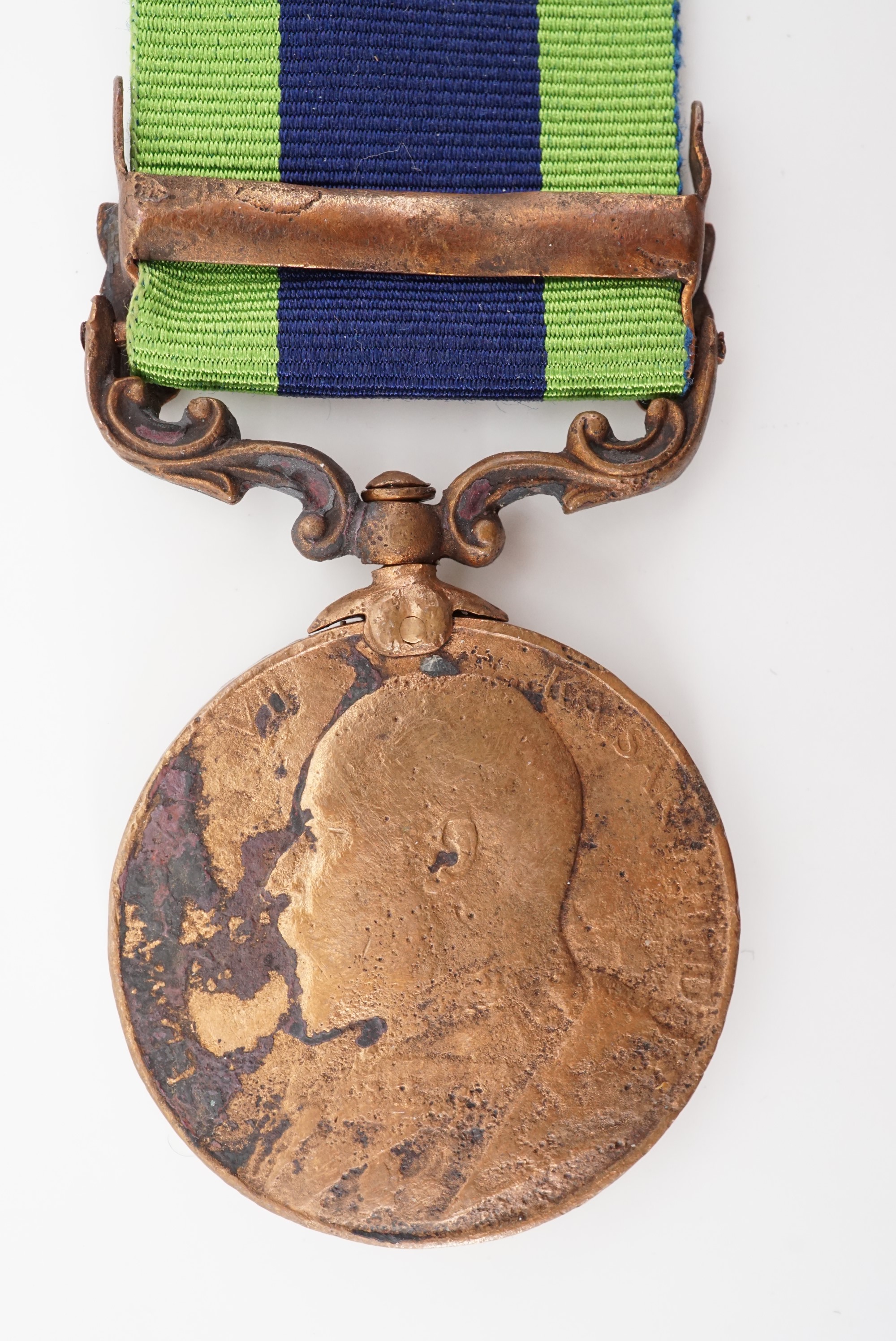 An Edward VII bronze India General Service Medal with North West Frontier 1908 clasp, (markings