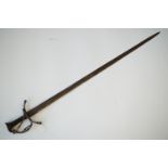 A late 16th Century European riding sword, having a Swiss style of hilt and broadsword blade, the