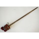 A Victorian Highland regiment officer's broadsword, bearing the retailer's name Fraser & Son of