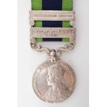 A George V India Service medal with Afghanistan NWF 1919 and Waziristan 1921-24 clasps to 404