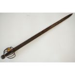 A 17th Century basket-hilted broadsword, of Mazanski's types D5-7, blade 80 cm (possibly