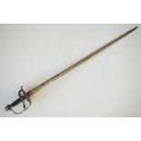 A mid-17th Century English "mortuary-hilted" broadsword with Hounslow blade, the basket hilt