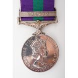 A QEII General Service Medal with Malaya clasp to 1921869 Cpl P L Durrant, RAF