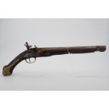 An 18th Century Dutch flintlock holster pistol, barrel 13-inches