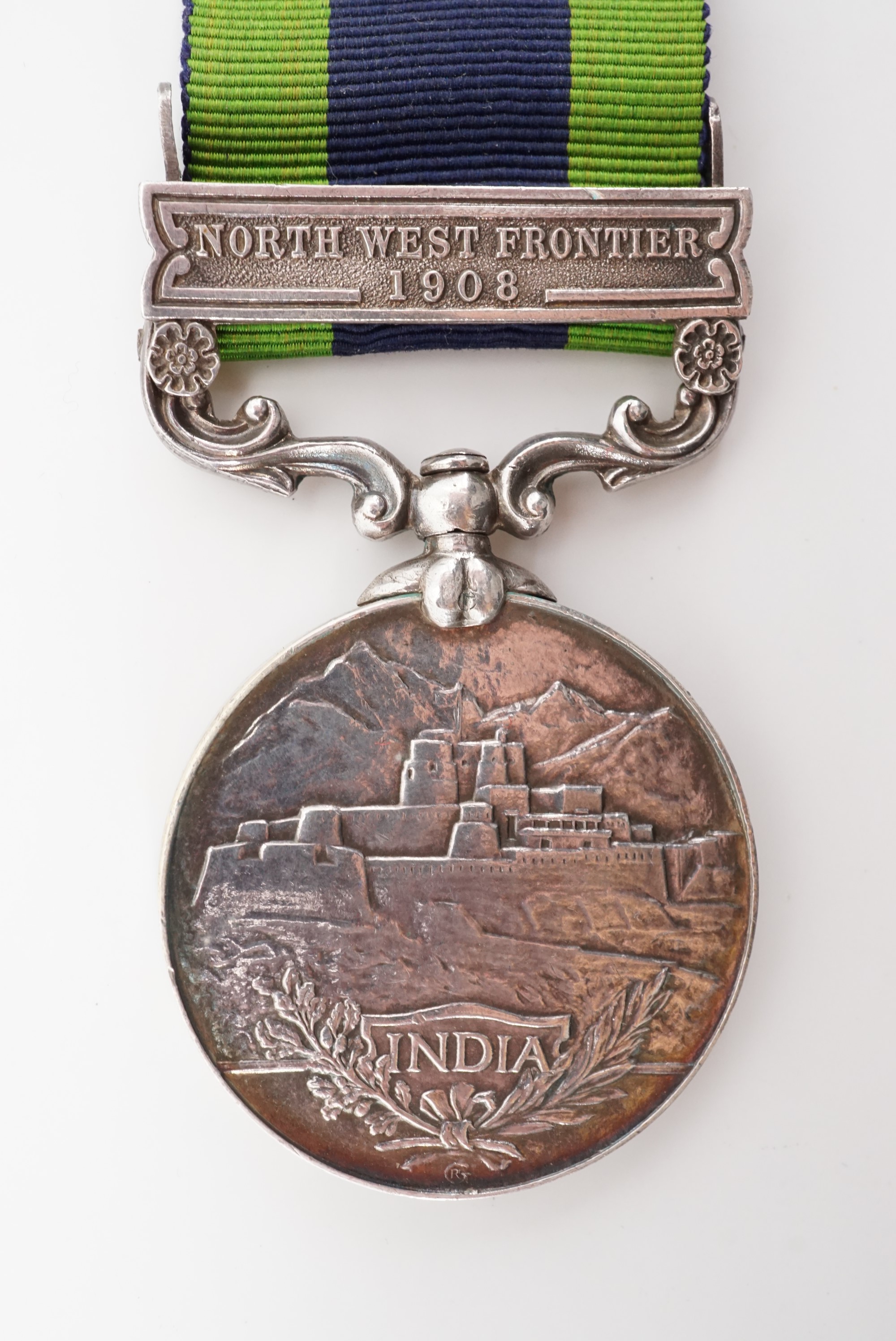 An Edward VII India General Service medal with North West Frontier 1908 clasp engraved to 10690 D