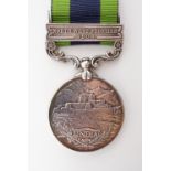 An Edward VII India General Service medal with North West Frontier 1908 clasp engraved to 10690 D