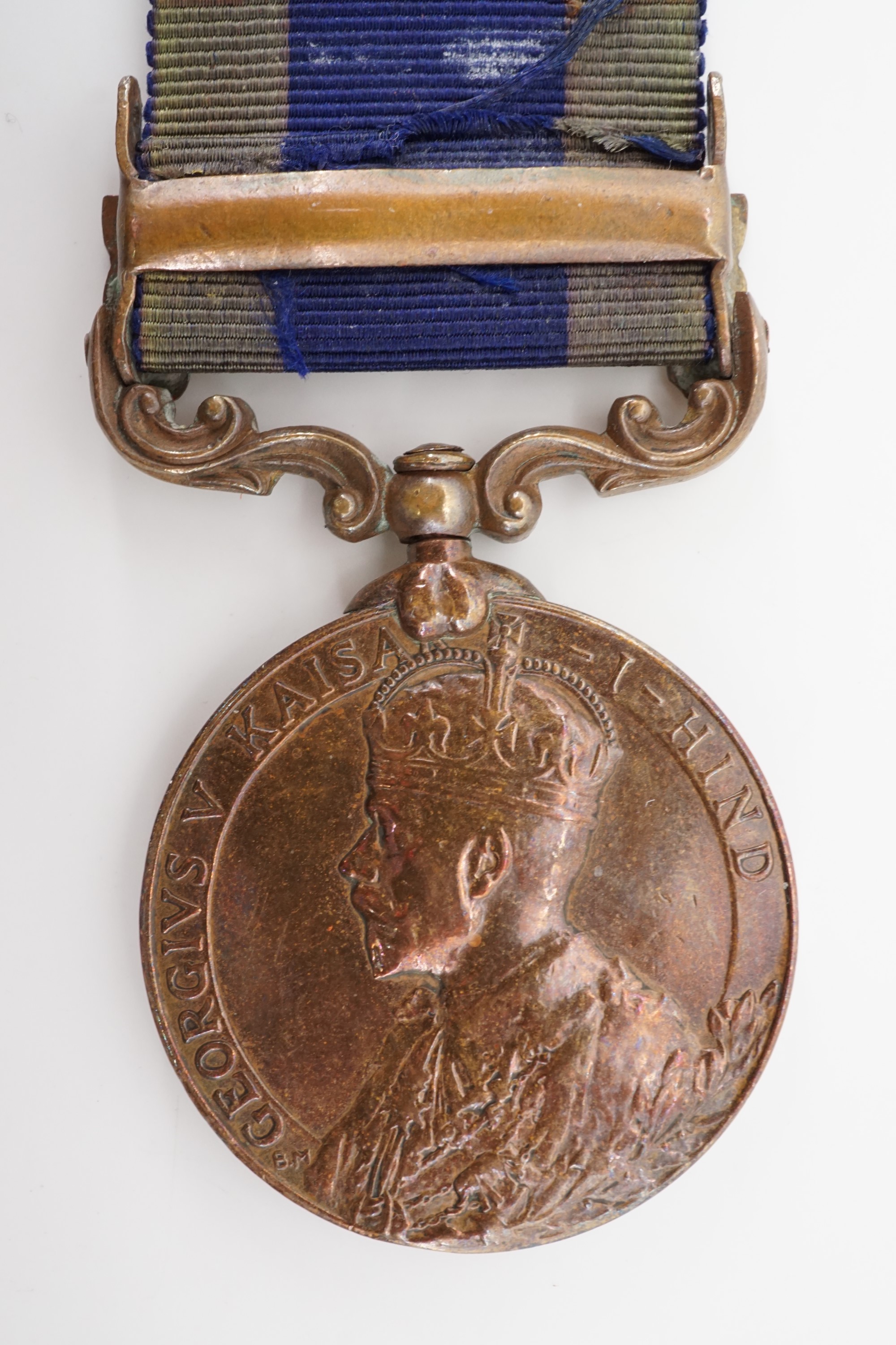 A George VI bronze India General Service medal with Abor 1911-12 clasp to 543 Cooly Kaziman Rai No 1 - Image 2 of 3