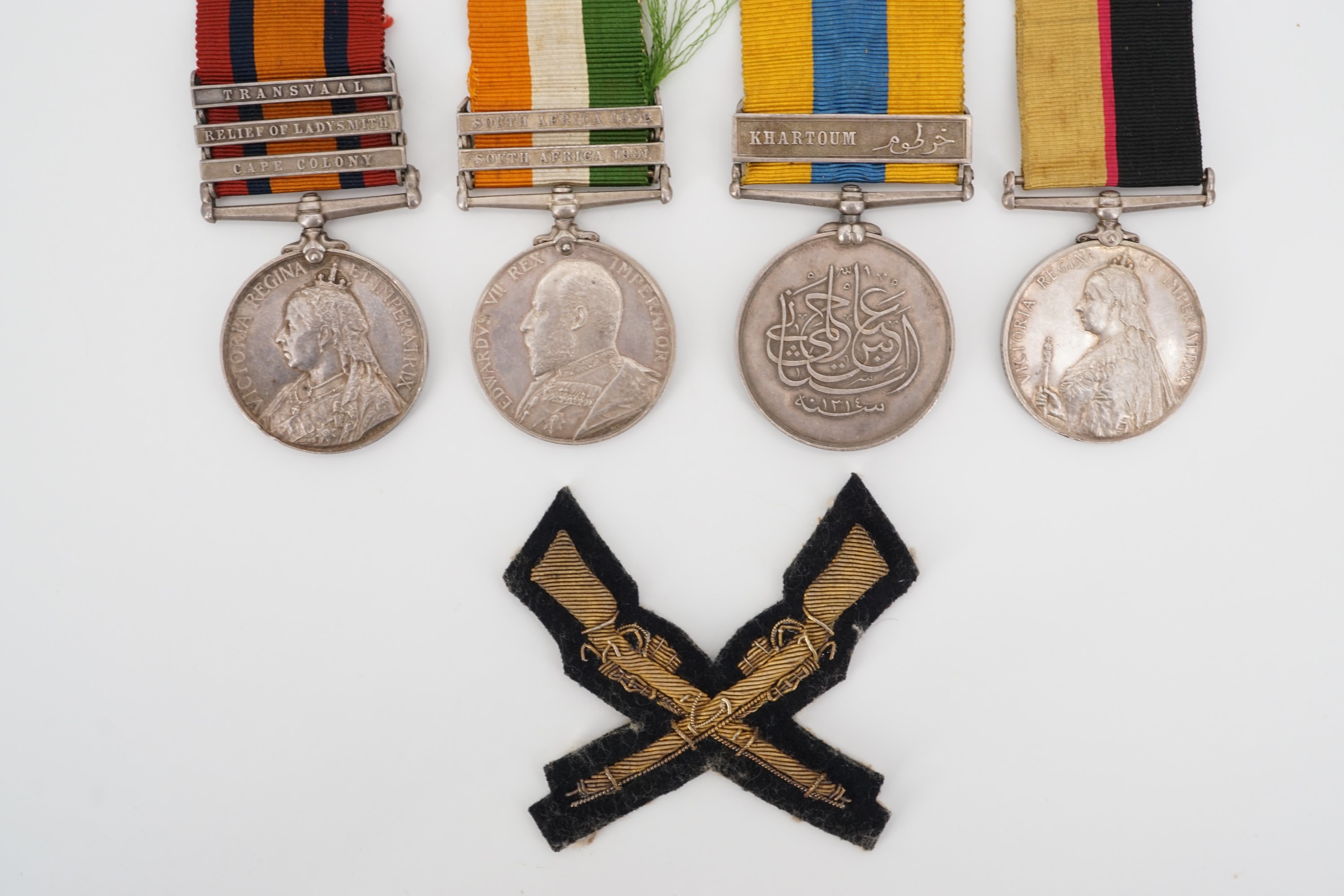 A Victorian / Edwardian campaign medal group comprising Queen's Sudan medal, Khedive's Sudan medal