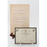 A ticket to the 1937 coronation of King George VI and Queen Elizabeth addressed to the Countess of