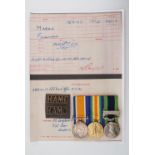 British War and Victory medals with George V India General Service medal and Afghanistan NWF 1919