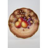 A Royal Worcester fruit study plate hand-painted by M Morris, 27 cm