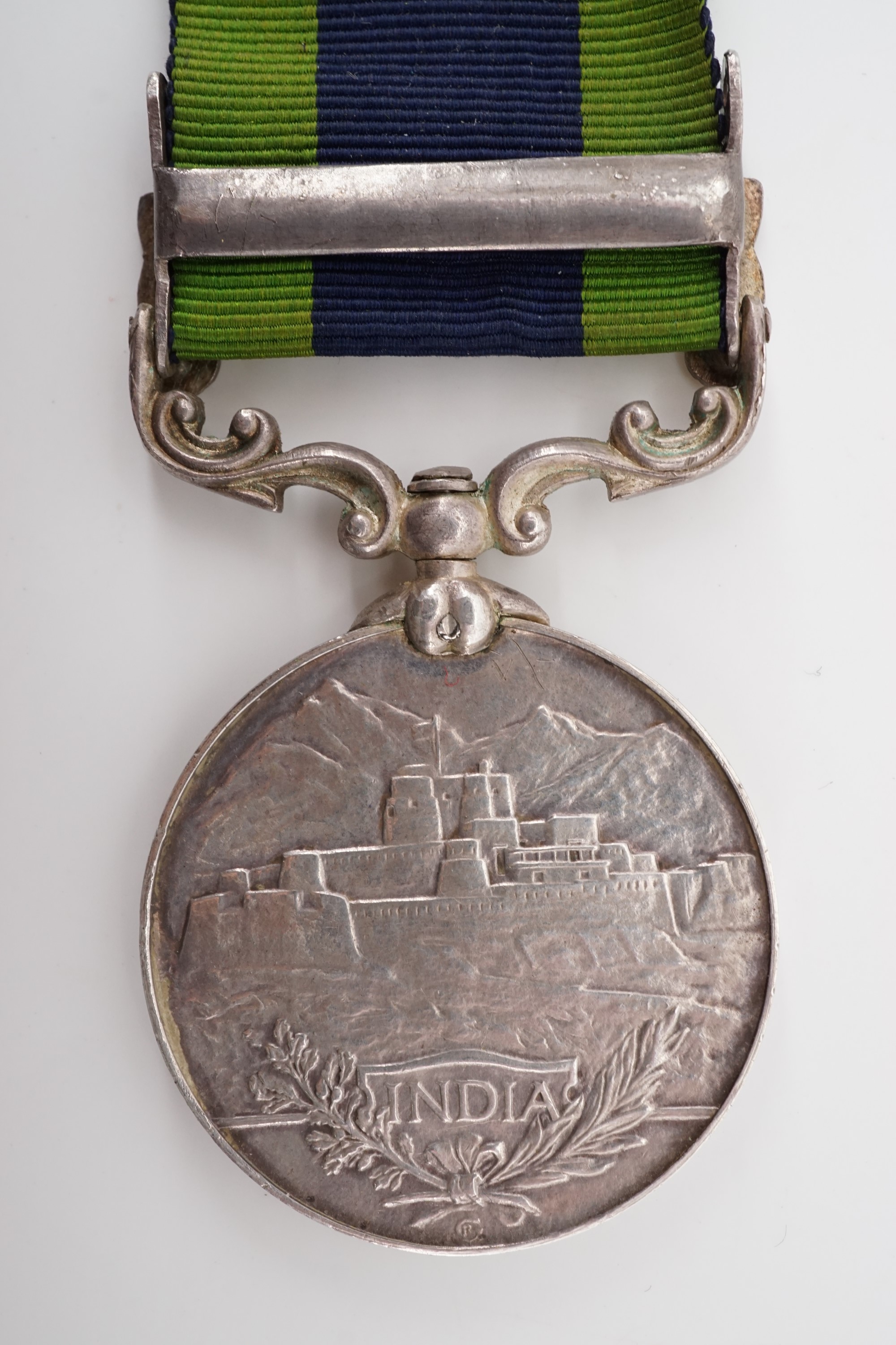 A George V India Service medal with Waziristan 1919-21 clasp to 6078113 Pte S E Jeffreys, The - Image 2 of 3