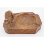 A Robert "Mouseman" Thompson carved oak ashtray, 10 x 8 x 5 cm high