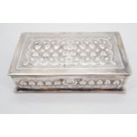 A Keswick School of Industrial Arts silver box, of rectangular section, with repousse moulded Arts
