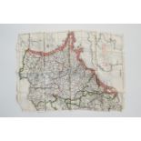 A Second World War RAF issue silk escape map of France and Germany, 9. C (a), double-sided,