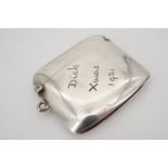 A George V silver vesta case with engraved presentation inscription to "Dick Xmas 1921", William