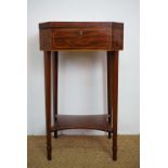 A George III inlaid mahogany sewing / work table