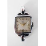 A 1950s lady's Tudor [Rolex] wristlet watch, in chromium-plated case, face 13mm, (not running)