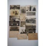 A group of Great War postcards and ephemera including a portrait photograph of a Victoria Cross