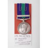 A George VI General Service Medal with Palestine 1945-48 clasp to AS 12753 Cpl M Molapo, APC