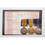 British War and Victory Medals, together with George V GSM with Iraq clasp to G-14173 Pte F C