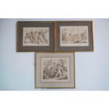 After Guercino (1591-1666) Three studies of cherubim, engraved by Francesco Bartolozzi (1727-