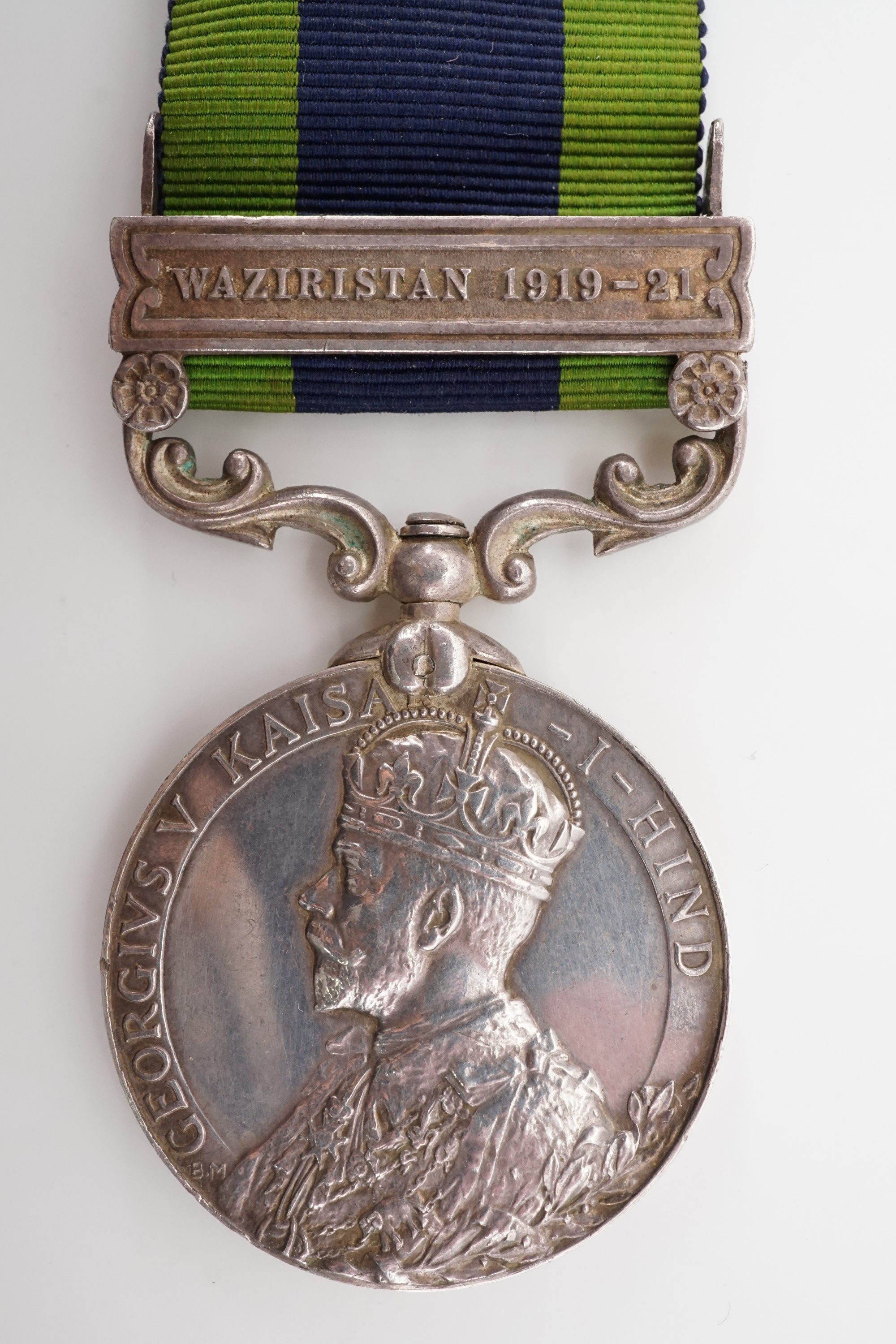 A George V India Service medal with Waziristan 1919-21 clasp to 6078113 Pte S E Jeffreys, The