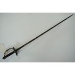 A late 17th Century steel-hilted small sword, the faceted pommel, ring guard, solid guards and