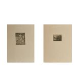 Joaquim Mir (Barcelona, 1873-1940) Paisaje y Retrato. Pareja de grabados al aguafuerte. Firmados